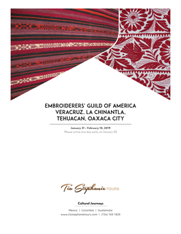 Embroiderers' Guild of America Veracruz, La Chinantla, Tehuacan