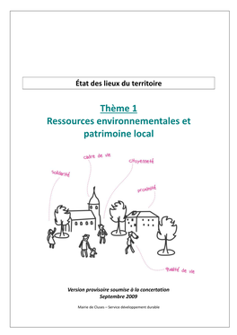 1 Ressources Environnementales Et Patrimoine Local