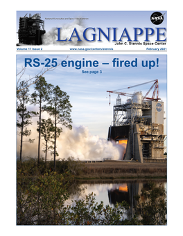 RS-25 Engine – Fired Up! See Page 3 Page 2 LAGNIAPPE February 2021