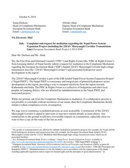 Complaints Mechanism Deputy Head of Complaints Mechanism European Investment Bank European Investment Bank Email: S.Derkum@Eib.Org Email: A.Abad@Eib.Org