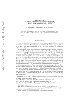 Arxiv:Math/0605367V1 [Math.KT] 14 May 2006 B If (B) for of ﬁeld a 0.1