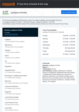 47 Bus Time Schedule & Line Route