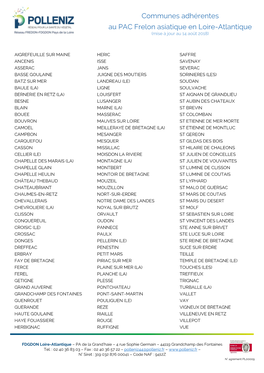 Communes Adhérentes Au PAC Frelon Asiatique En Loire-Atlantique (Mise À Jour Au 14 Août 2018)