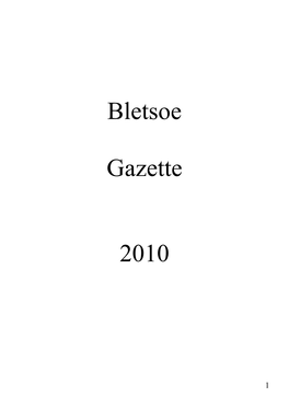 Bletsoe Gazette 2010 Editor