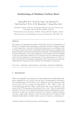 Ausforming of Medium Carbon Steel