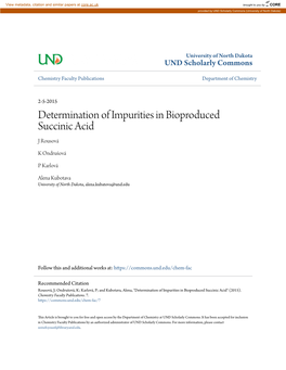 Determination of Impurities in Bioproduced Succinic Acid J Rousová