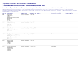 Register of Insurance & Reinsurance Intermediaries European