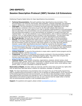 [MS-SDPEXT]: Session Description Protocol (SDP)