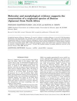 Molecular and Morphological Evidence Supports the Resurrection of a Neglected Species of Daucus (Apiaceae) from North Africa