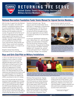 Returning the Serve United States Tennis Association Outreach to Military Service Members, Veterans and Families