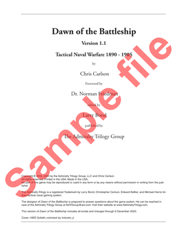 Dawn of the Battleship 1.1 Rules 9 Dec 20.Indd