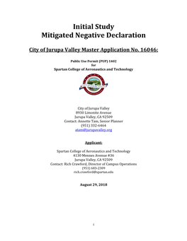 Initial Study Mitigated Negative Declaration
