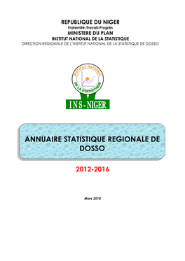 Annuaire Statistique Regionale De Dosso