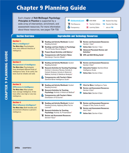 Chapter 9 Planning Guide