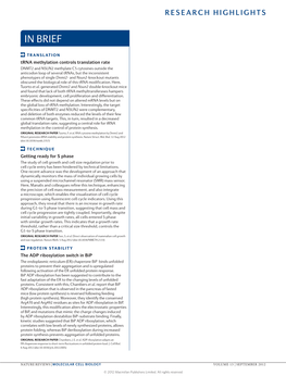 Trna Methylation Controls Translation Rate