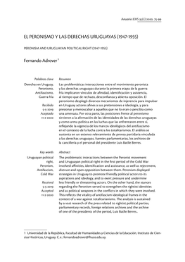 El Peronismo Y Las Derechas Uruguayas (1947-1955)