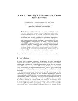 MASCAT: Stopping Microarchitectural Attacks Before Execution