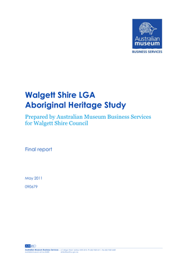 Walgett Shire LGA Aboriginal Heritage Study