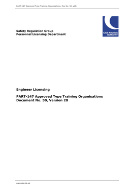 PART-147 Approved Type Training Organisations, Doc No