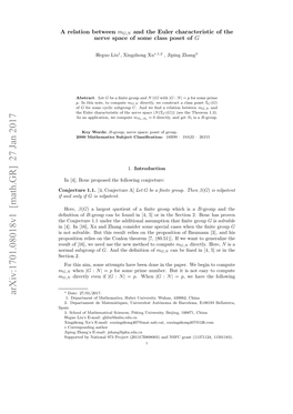 A Relation Between $ M {G, N} $ and the Euler Characteristic of the Nerve