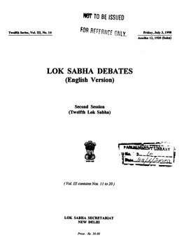 LOK SABHA DEBATES (English Version)