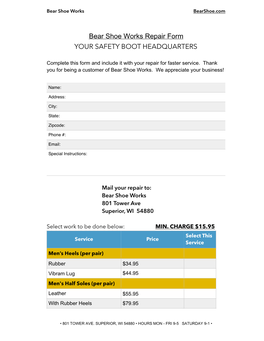 Bear Shoe Repair Form.Pages