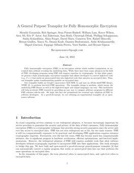 A General Purpose Transpiler for Fully Homomorphic Encryption