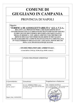 Comune Di Giugliano in Campania Provincia Di Napoli