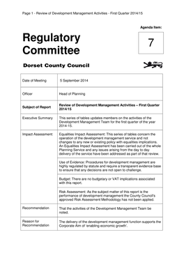 Regulatory Committee 7
