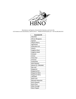 HBNO-Product-List.Pdf