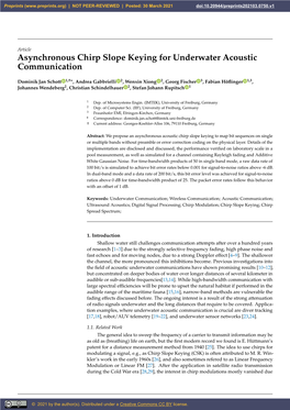 Asynchronous Chirp Slope Keying for Underwater Acoustic Communication