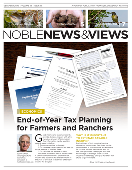 Noble News and Views Is Published Monthly by the Noble | 16 Research Institute