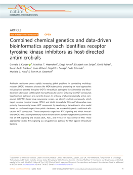 Combined Chemical Genetics and Data-Driven Bioinformatics Approach Identifies Receptor Tyrosine Kinase Inhibitors As Host-Direct