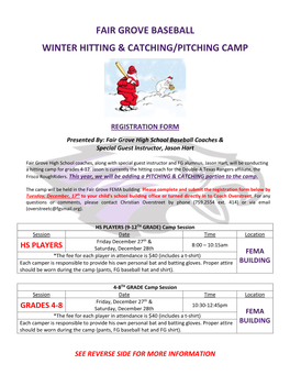 Fair Grove Baseball Winter Hitting & Catching/Pitching