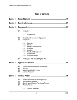 Table of Contents