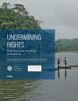 UNDERMINING RIGHTS Indigenous Lands and Mining in the Amazon