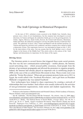 The Arab Uprisings in Historical Perspective 79