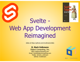 Svelte - Web App Development Reimagined