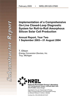 Implementation of a Comprehensive On-Line Closed-Loop Diagnostic System for Roll-To-Roll Amorphous Silicon Solar Cell Production