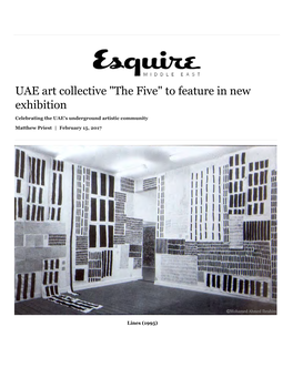 UAE Art Collective "The Five" to Feature in New Exhibition