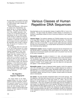 Various Classes of Human Repetitive DNA Sequences