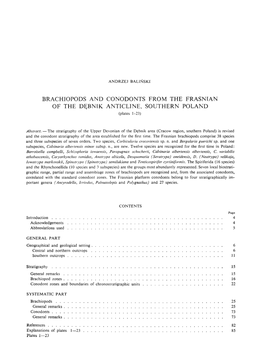 BRACHIOPODS and CONODONTS from ... -.: Palaeontologia Polonica