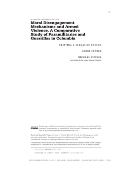 Moral Disengagement Mechanisms and Armed Violence. a Comparative Study of Paramilitaries and Guerrillas in Colombia