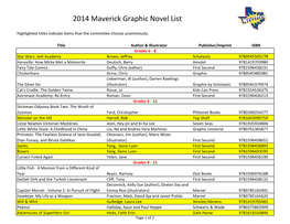 2014 Maverick Graphic Novel List