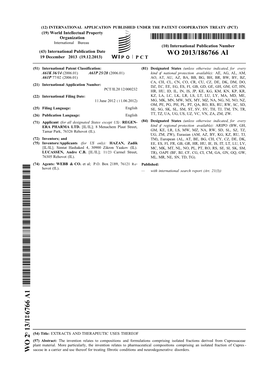 WO 2013/186766 Al 19 December 2013 (19.12.2013) P O P C T