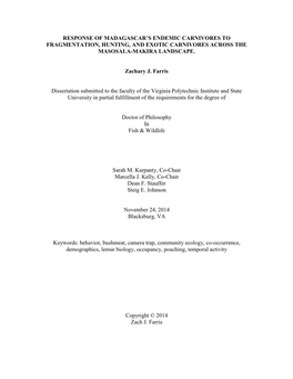 Response of Madagascar's Endemic Carnivores To