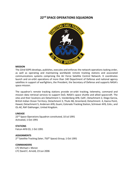 22Nd SPACE OPERATIONS SQUADRON