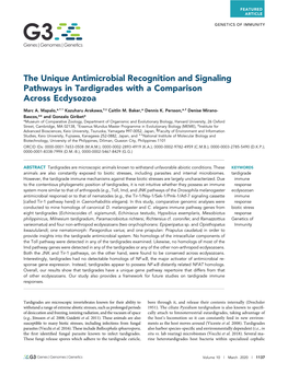 The Unique Antimicrobial Recognition and Signaling Pathways in Tardigrades with a Comparison Across Ecdysozoa
