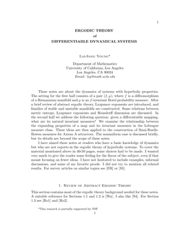 ERGODIC THEORY of DIFFERENTIABLE DYNAMICAL SYSTEMS