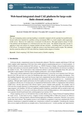 Web-Based Integrated Cloud CAE Platform for Large-Scale Finite